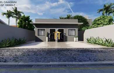 Imagem: A casa possui 2 Dormitórios, 1 Banheiro, 2 Vagas na garagem