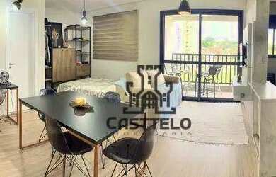 Imagem: O apartamento possui 1 Dormitório, 2 Banheiros, 1 Vaga na garagem