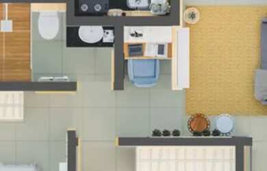 Imagem: O apartamento possui 2 Dormitórios, 1 Banheiro, 1 Vaga na garagem