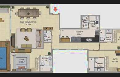 Imagem 10: Cobertura para venda possui 172 metros quadrados com 3 suítes Obra em andamento a preço d