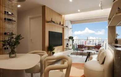 Imagem: O apartamento possui 2 Dormitórios, 1 Banheiro, 1 Vaga na garagem