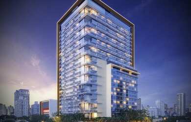 Imagem: O apartamento possui 1 Dormitório, 1 Banheiro, 1 Vaga na garagem