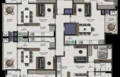 Imagem 11: Apartamento em Tijucas. Churrasqueira, Área de serviço, 70m² de Áreae1...