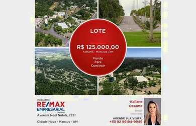 Imagem: O terreno possui 200m² de Área e está localizado em Tarumã