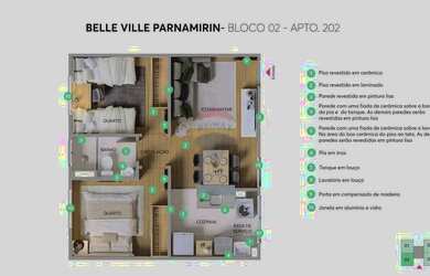 Imagem 16: Apartamento com 2/4 no Condomínio Belle Ville - Parnamirim/RN Aceita...