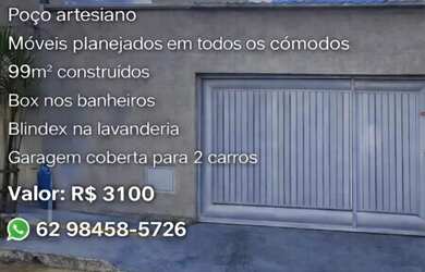 Imagem: A casa possui 3 Dormitórios, 2 Banheiros, 2 Vagas na garagem