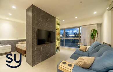 Imagem: O apartamento possui 1 Dormitório, 1 Banheiro, 1 Vaga na garagem