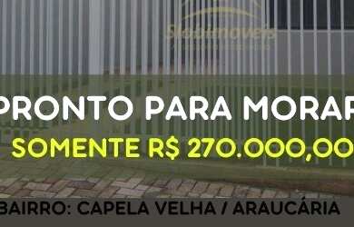 Imagem: A casa possui 2 Dormitórios, 1 Banheiro, 2 Vagas na garagem
