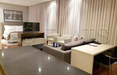 Imagem: O studio possui 1 Dormitório, 1 Banheiro, 1 Vaga na garagem