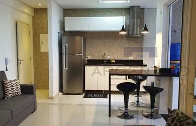 Imagem: O apartamento possui 1 Dormitório, 1 Banheiro, 1 Vaga na garagem