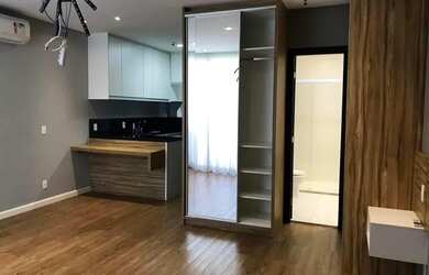 Imagem: O apartamento possui 1 Dormitório, 1 Banheiro, 1 Vaga na garagem