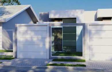 Imagem: A casa possui 3 Dormitórios, 2 Banheiros, 2 Vagas na garagem