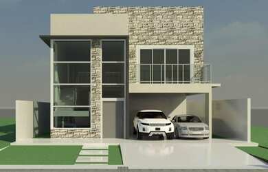 Imagem: A casa em condomínio possui 4 Dormitórios, 4 Banheiros, 2