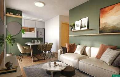 Imagem: O apartamento possui 2 Dormitórios, 1 Banheiro e 1 Vaga na