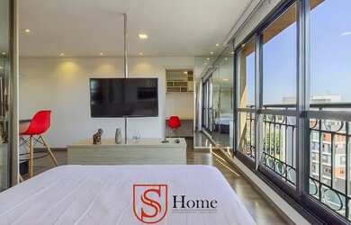 Imagem: O apartamento possui 1 Dormitório, 1 Banheiro, 34m² de Área