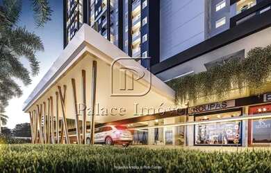 Imagem: O apartamento possui 1 Dormitório, 1 Banheiro, 1 Vaga na garagem