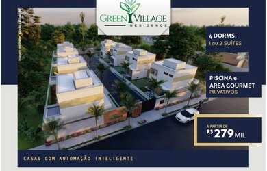 Imagem: A casa em condomínio possui 4 Dormitórios, 2 Banheiros, 2