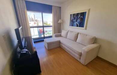 Imagem: O apartamento possui 1 Dormitório, 1 Banheiro, 1 Vaga na garagem