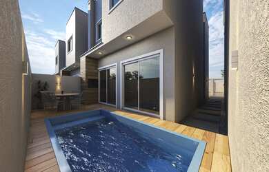 Imagem: A casa possui 3 Dormitórios, 3 Banheiros, 2 Vagas na garagem