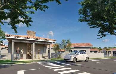 Imagem: A casa em condomínio possui 2 Dormitórios, 1 Banheiro, 2 Vagas