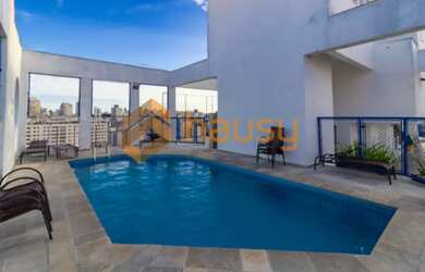 Imagem: O apartamento possui 1 Dormitório, 1 Banheiro, 1 Vaga na garagem