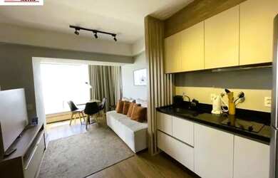 Imagem: O apartamento possui 1 Dormitório, 2 Banheiros, 1 Vaga na garagem