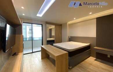 Imagem: O apartamento possui 1 Dormitório, 1 Banheiro, 1 Vaga na garagem