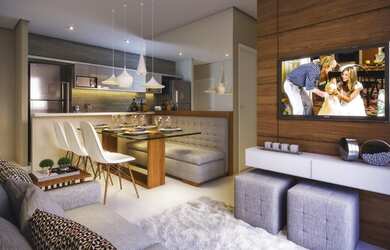 Imagem: O apartamento possui 2 Dormitórios, 1 Banheiro, 1 Vaga na garagem