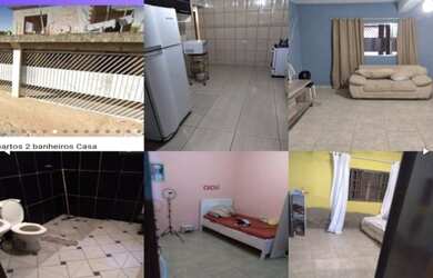 Imagem: A casa possui 4 Dormitórios, 2 Banheiros, 2 Vagas na garagem