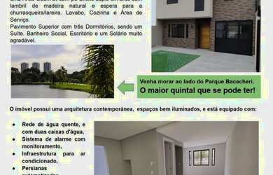 Imagem: A casa possui 3 Dormitórios, 3 Banheiros, 3 Vagas na garagem