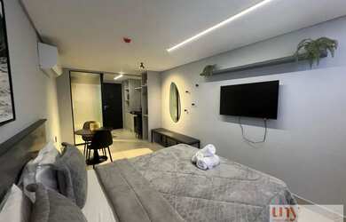 Imagem 2: Porteira fechada Flat novo térreo com 28 m² pé na areia no Jardim Oceania