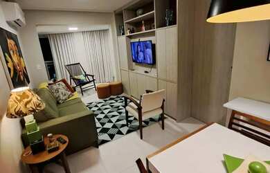 Imagem: O apartamento possui 1 Dormitório, 1 Banheiro, 1 Vaga na garagem