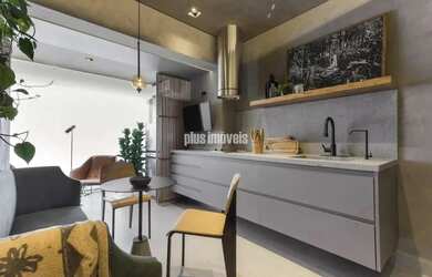 Imagem: O apartamento possui 1 Dormitório, 1 Banheiro, 1 Vaga na garagem