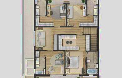 Imagem: A casa em condomínio possui 3 Dormitórios, 5 Banheiros, 3