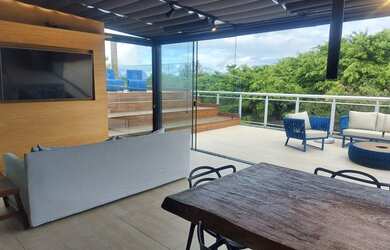 Imagem: O apartamento na cobertura possui 3 Dormitórios, 5 Banheiros