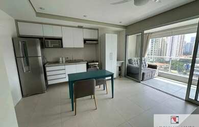 Imagem: O apartamento possui 1 Dormitório, 2 Banheiros, 1 Vaga na garagem