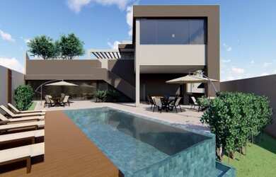 Imagem: A casa possui 3 Dormitórios, 2 Banheiros, 2 Vagas na garagem