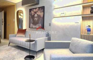 Imagem: O apartamento possui 1 Dormitório, 1 Banheiro, 1 Vaga na garagem