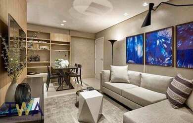 Imagem: O apartamento possui 1 Dormitório, 2 Banheiros, 1 Vaga na garagem