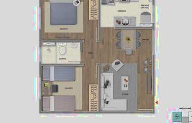 Imagem 2: Apartamento 2 quartos em Campo Grande, casa verde amarela