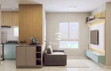 Imagem: O apartamento possui 2 Dormitórios, 1 Banheiro, 1 Vaga na garagem