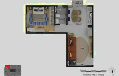 Imagem 16: Apartamento à venda no Aldea Pernambuco com 1 quarto e 34m²