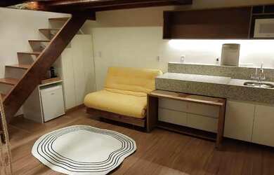 Imagem: O apartamento possui 1 Dormitório, 1 Banheiro, 1 Vaga na garagem