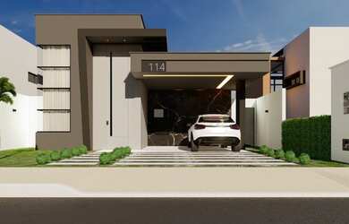 Imagem: A casa em condomínio possui 4 Dormitórios, 4 Banheiros, 2