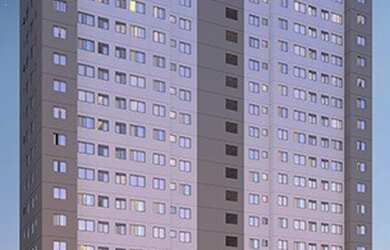 Imagem: O apartamento possui 2 Dormitórios, 1 Banheiro, 1 Vaga na garagem