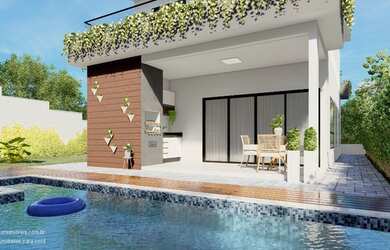 Imagem: A casa possui 3 Dormitórios, 5 Banheiros, 2 Vagas na garagem