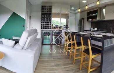 Imagem: O apartamento possui 1 Dormitório, 2 Banheiros, 2 Vagas na