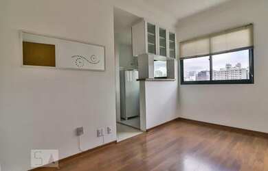 Imagem: O apartamento possui 1 Dormitório, 1 Banheiro, 1 Vaga na garagem