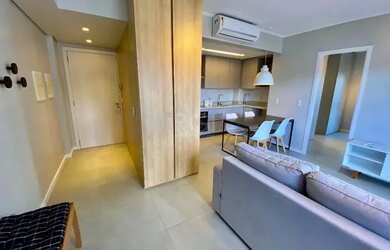 Imagem: O apartamento possui 1 Dormitório, 1 Banheiro, 1 Vaga na garagem