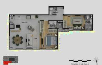 Imagem 2: Apartamento à venda no Aldea Pernambuco com 1 quarto e 34m²